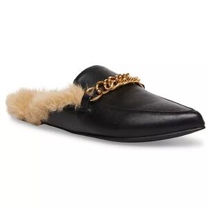 Steve Madden Black Fur-Lined Loafers